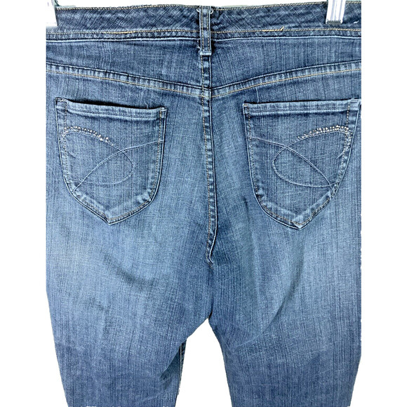 Chico's Women's Jeans Sz 2 (12) Straight Leg Rhinestones on Back Pocket - Picture 3 of 6